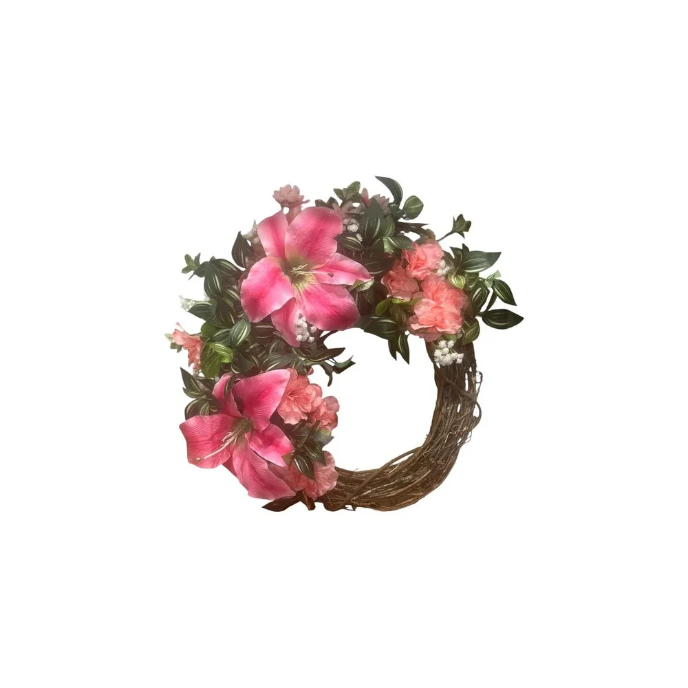 Colorful Spring Wreath: Faux Floral Door Accent;